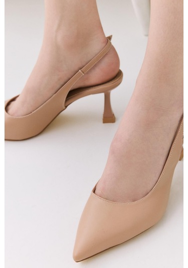 Kadın Pudra Ayarlanabilir Tokalı Stiletto Pudra