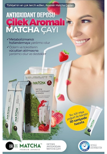 Matcha Premium Japanese Çilek Aromalı  Burner Form Çayı 2'li