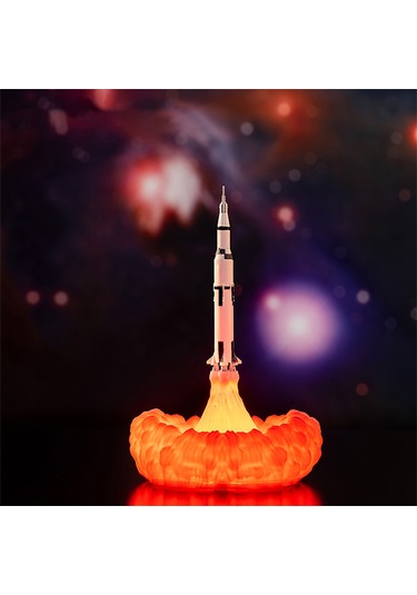 3d Baskı Roket Masa Lambası Komidin Lambası Sıcak Led Beyaz L6165-4 Beyaz