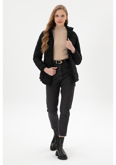 U.S. Polo Assn. Kadın Mont - Siyah 50312004-VR046