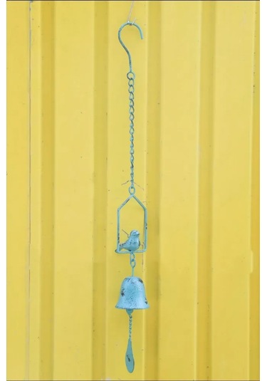 Tenfowee Klasik Sarı Kuş Desenli Dökme Demir Çanak Çanak, Doğa Sesleriyle Bahçe Ve Ev Dekorasyonu, Dayanıklı Asma Zil