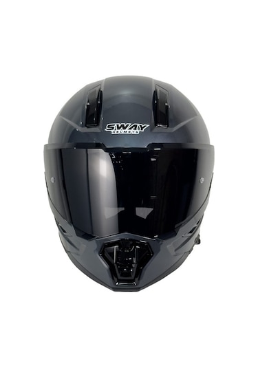 Sway 868 Full Face Motosiklet Kaskı Gri Siyah