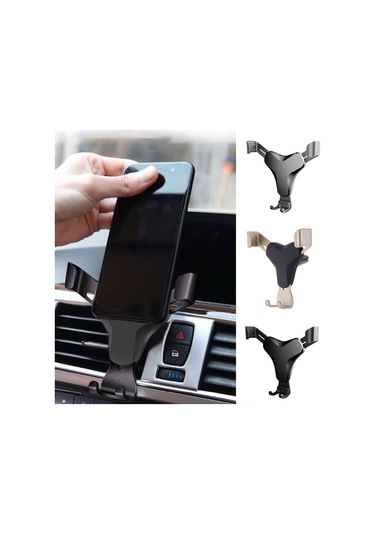 Siyah Yeni Evrensel Yerçekimi Araba Hava Firar Montaj Braketi Cep Telefon Standı Tutucu Beşik Mobil Aksesuarları