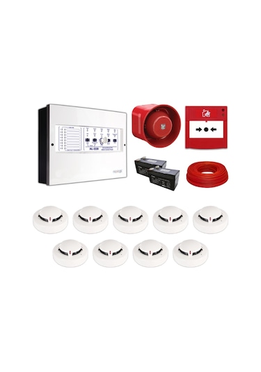 Mavigard Maxlogic 9 Lu Konvansiyonel Yangın Alarm Seti 100 Metre Kablo Dahil