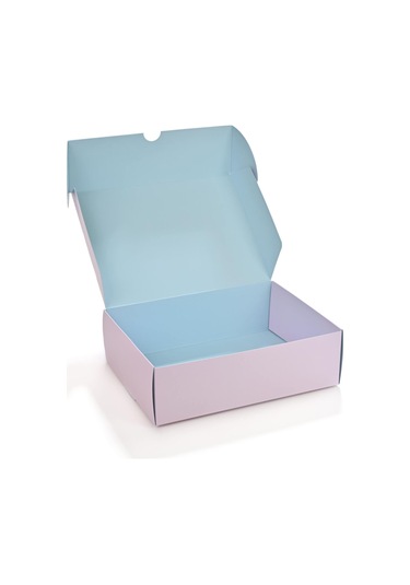 Kurabiye Kutusu Pembe-mavi 23 X 17 Cm 100 Adet