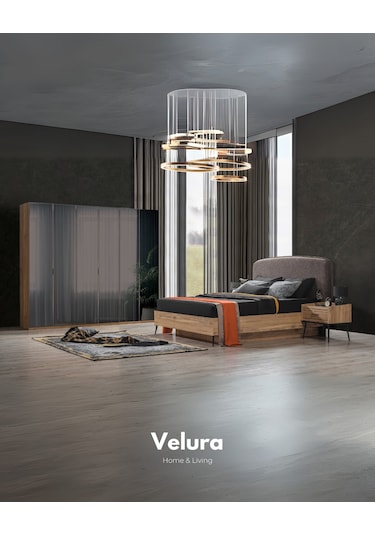 İzgi 6 Cam Kapaklı Gardırop Dolap Ceviz