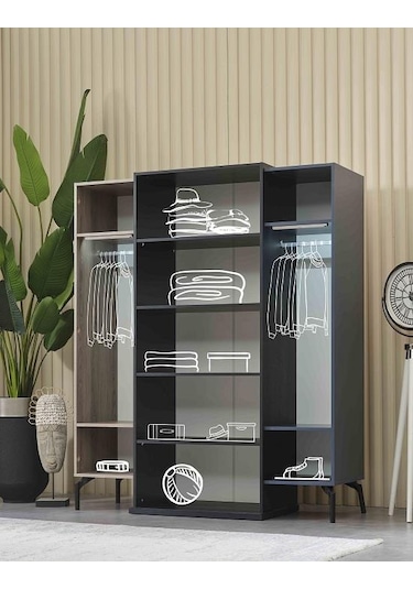 Dolap Urlu Denim 90415 Model Gardrop Yüksek Ayak 4kapı Kalite Malzeme El Yapım