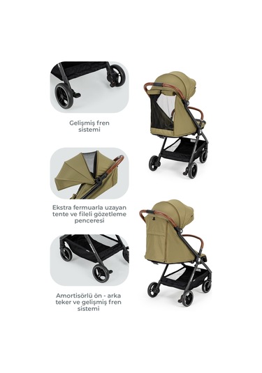 Kanz Instreet Autofold Travel Sistem Bebek Arabasıyeşil Antrasit - Siyah