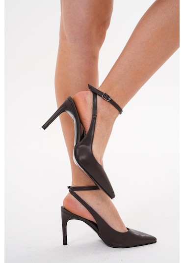 Kadın Topuklu Stiletto Ayakkabı Kahverengi