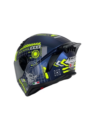 Sway SW 869 Pro Full Face Kapalı Kask Mat Mavi