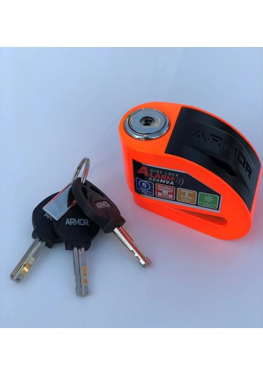 Armor 606Mva 6 Mm Alarmlı Disk Kilidi Turuncu