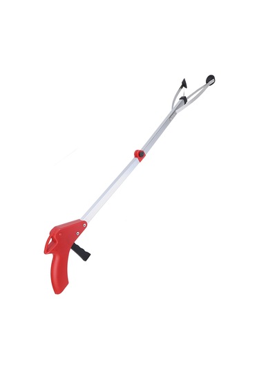 Kosona Alüminyum Çelik Katlanabilir Bahçe Yaprak Toplayıcı - Uzun Uçlu, Dayanıklı, Kırmızı Saplı Çöp Tutucu