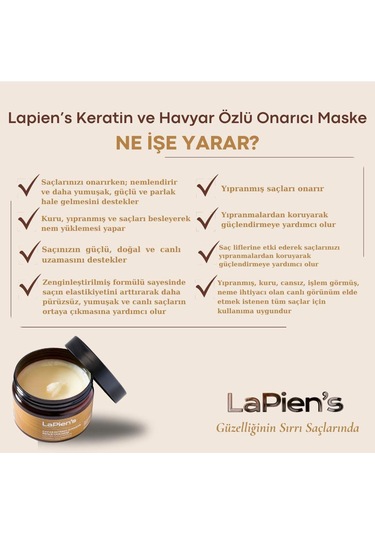 Lapien's Yıpranmış Kuru Saçlar İçin Yoğun Onarıcı Saç Maskesi 300 ML