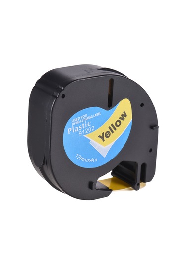 Tenfowee Dymo Lt-100h Uyumlu Manuel Etiket Bandı 91202 - 12mm Genişlik 4m Uzunluk Sarı Renk