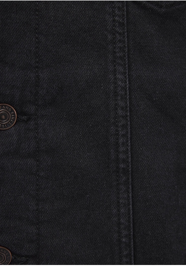 Mavi - Zander Classic Denim Antrasit Suni Kürklü Jean Ceket 0111214-89117 Siyah