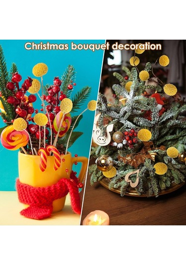 Gatherco 48 Adet Kurutulmuş Çiçekler Kurutulmuş Billyballs Kurutulmuş Craspedia Çiçekleri Düğme Sarı Kurutulmuş Çiçekler Sahte İpek Kurutulmuş Çiçek