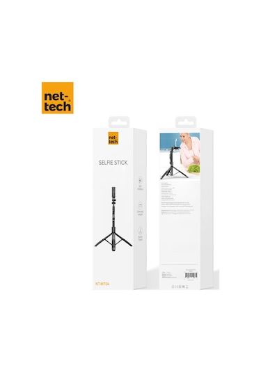 Nettech Nt-mt04 Taşınabilir Selfie Çubuk Multi-function Tripod Stand - Siyah -