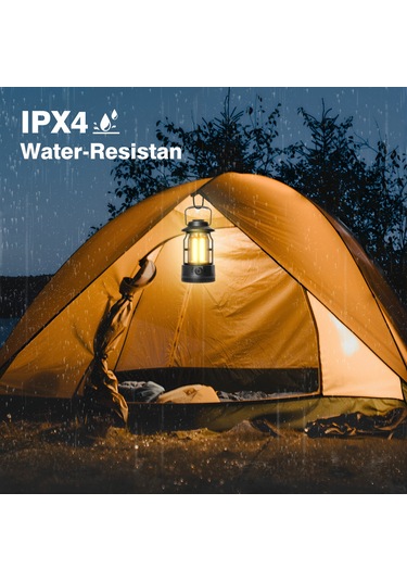 Lemestar L801br Siyah Usb Şarjlı Kamp Feneri - 5w Cob Işık, 250lm, 1200mah Pil, Abs+metal, 101x101x175mm, Çadır/doğa Kullanıma Uygun Çok Renkli