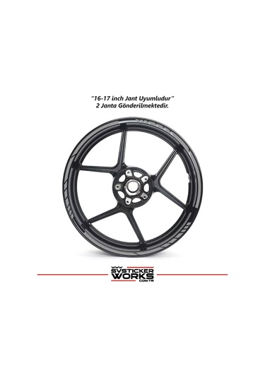 Motosiklet Jant Şeridi Jant Sticker Dekor Model Parçalı Desen Sticker Set Gri