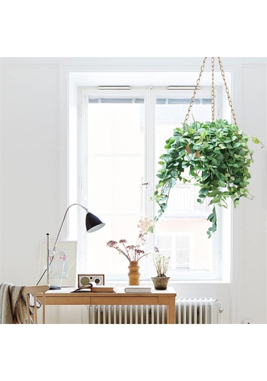 Drenajlı Altın Askılı Saksı, Yarım Daire Askılı Bitki Tutucu