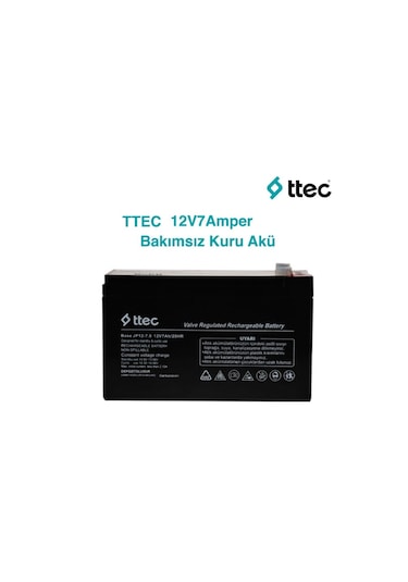 Ttec 12Volt 7A Akü - 12V 7 Ah Kuru Base Akü Ağustos 2024 Üretim