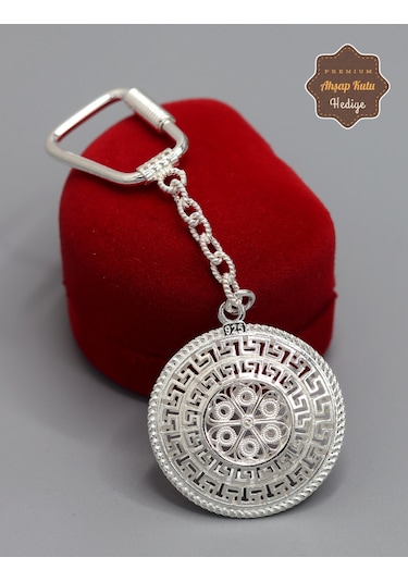 Karo Desenli Model 925 Ayar Gümüş Telkari Anahtarlık 201025143 Gümüş