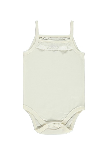 Civil Baby Kız Bebek Çıtçıtlı Badi 3-9 Ay Ekru 14587140513Y-1 Ekru