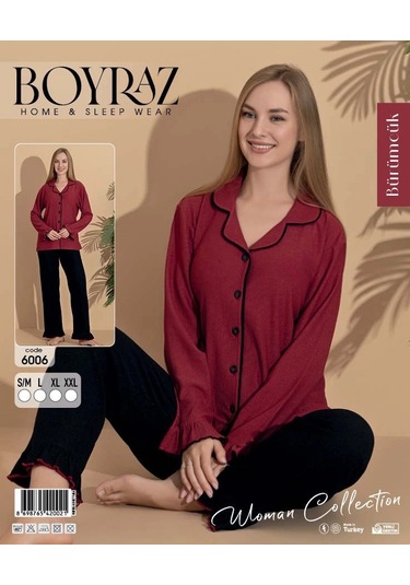 Boyraz 6006 Bürümcük Kumaş Pinterest Pijama Takımı Bordo