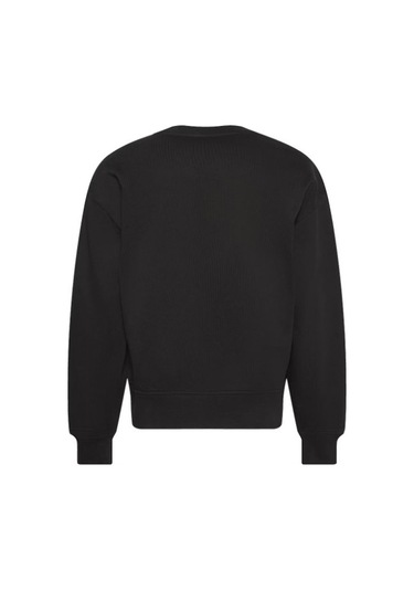 Kadın Rahat Kalıp Bisiklet Yaka Sweatshirt - Siyah Black
