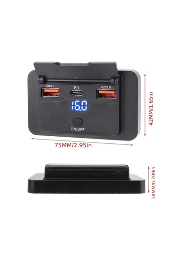 Stil A Duvara Montaj İçin Tasarlanmış, Usb C Ve Çift Qc 3.0 Araç Usb Bağlantı Noktaları İle Donatılmış, Düğme Anahtarı, Çok Bağlantılı Güç Soketi, Araçlarda, Otobüslerde, Karavanlarda Ve Kamyonlarda Dıy Aksesuarları İçin Uygun, Pil Olmadan