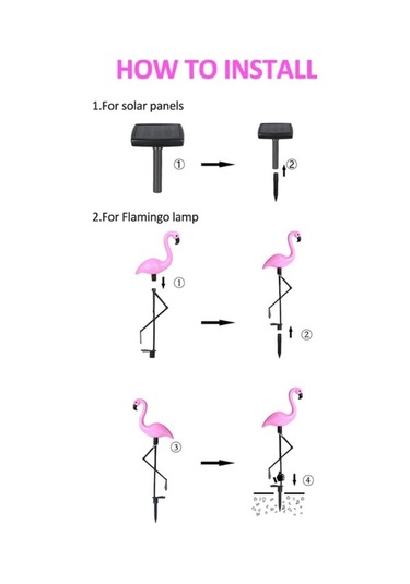 Novahub Güneş Enerjisi Flamingo Lambası Bahçe, Avlu Işığı Güneş Paneli