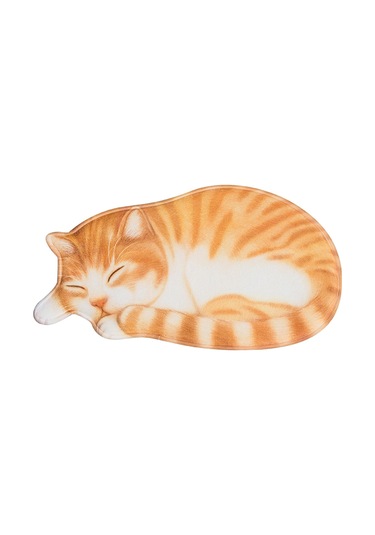 Suntek Magideal Uyuyan Kedi Paspas Sarı - Beyaz