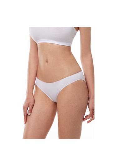 Malabadi 183 2'li Paket Kadın Modal Düşük Bel Iz Yapmayan Slip & Külot Beyaz