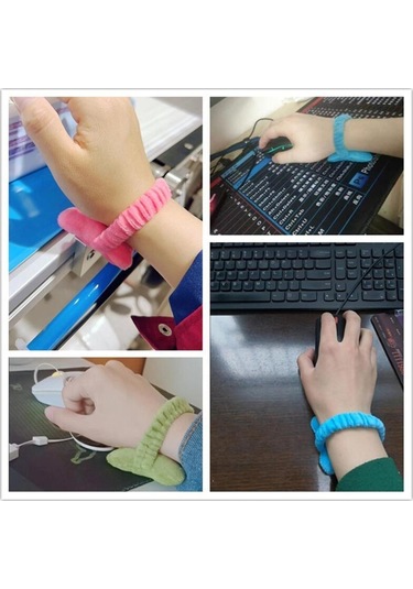 Yeşil Fonken Çok Amaçlı Fare Bilek Pedi Saç Bandı Yumuşak Serbestçe Hareket Edebilen Bilek El Yastık Ofis Çalışanı Gamer İçin