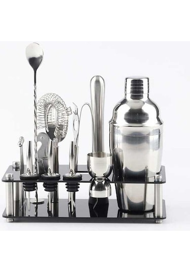 Pazly Akrilik Montajlı 18'lilik Kokteyl Çalkalayıcı Seti 350ml, Mutfak Ekipmanı, Profesyonel Barmen Seti