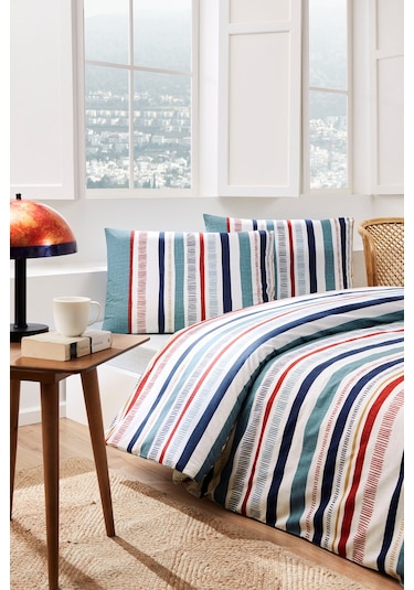 Floretta Tracejada Çift Kişilik Nevresim Takımı MAVI