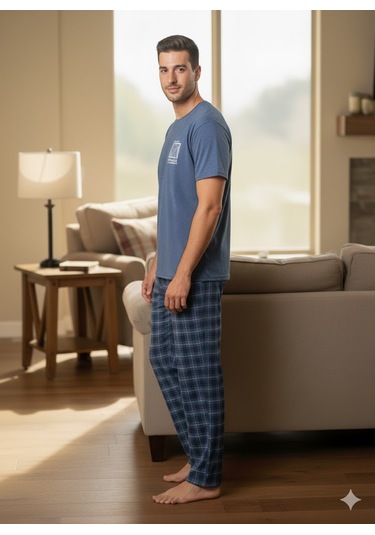 Erkek Kısa Kol Yazlık Pijama Takım Çok Renkli