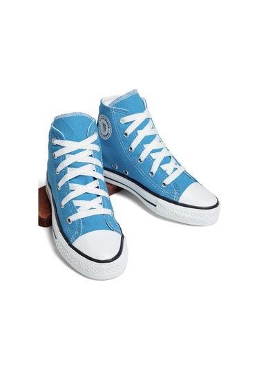 Rahat Kalıp Bağcıklı Uzun Çocuk Unisex Mavi Spor Ayakkabı Tbh1426 Mavi