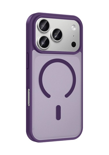 Apple Uyumlu iPhone 17 Pro Max Kılıf M-safe Şarj Özellikli Mkst Babet Kapak - Mavi