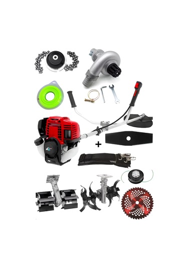 Ablacks 4 Zamanlı Profesyonel Yan Tırpan + Toprak Çapalama Aparatı 2 Adet Çapa + Su Pompası Aparatı