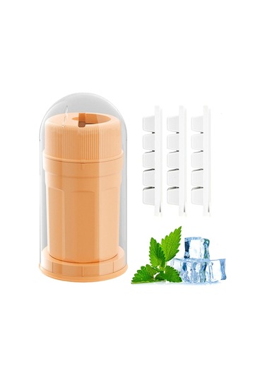 Xurunkeji Döner Buz Izgarası Buz Bloğu Kalıbı Buz Yapma Kupası Ev Tipi Buz Yapma Kutusu Buz Makinesi Gıda Güvenli Malzeme Koku Yok, Turuncu Turuncu