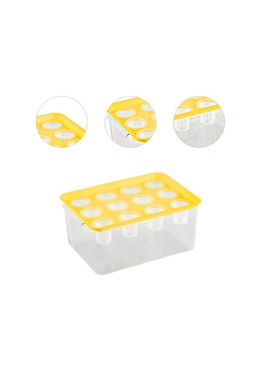 Suntek Hidroponik Yetiştirici Kutusu 12 Delik İç Mekanda Sarı