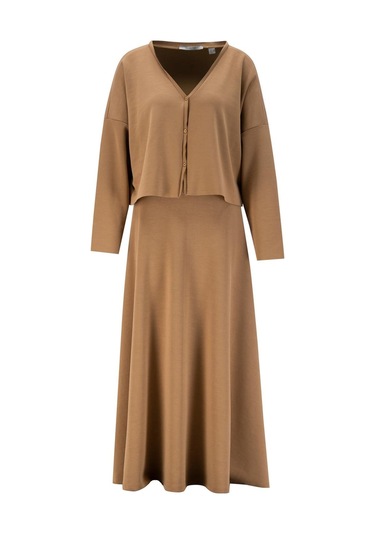Armine Örme Hırkalı Takım 25kd6816 Camel Camel