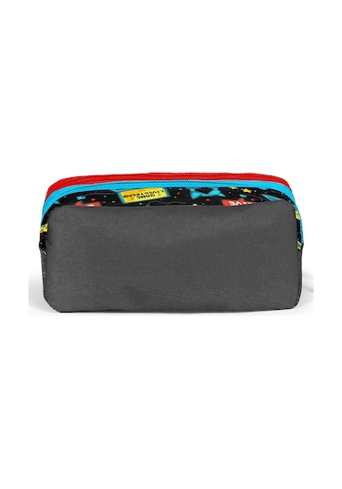Coral High Kids Siyah Mavi Gamer Desenli İki Bölmeli Kalem Çantası 12092