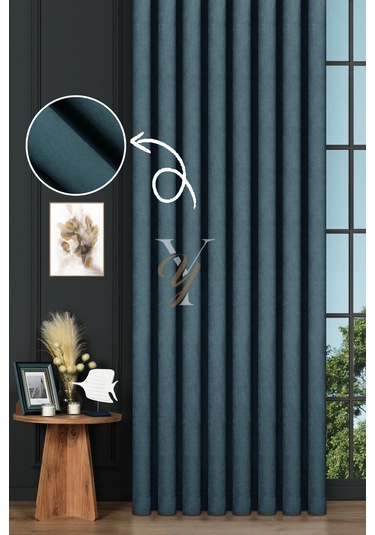 Petek Fon Perde V-1036 Mavi Mavi