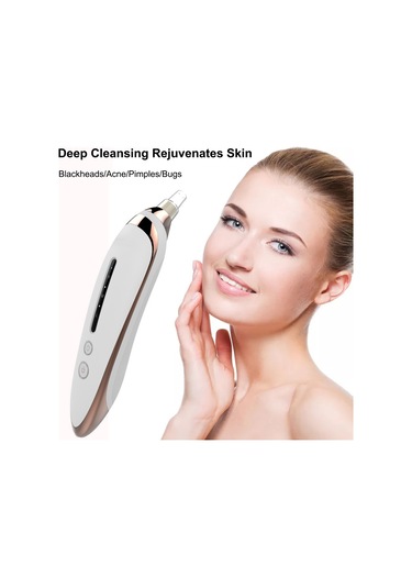 Hangfox Yüz Temizleme Aleti: Abs Malzeme Akne Karaburun Çıkarıcı, 500mah Pil, 3 Seviye Emme Gücü, 4 Farklı Uç, Gümüş Beyaz