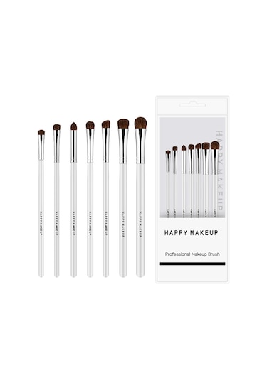 Vkemall Doğal At Kılı Göz Fırçası Seti - 7 Parça, Taşınabilir, Yüksek Kalite Ahşap Sap, Çeşitli Renk Seçenekleri