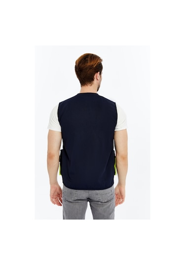 Uniprom İş Yeleği Lizbon Plus Model Çok Cepli Harman Kumaş Lacivert