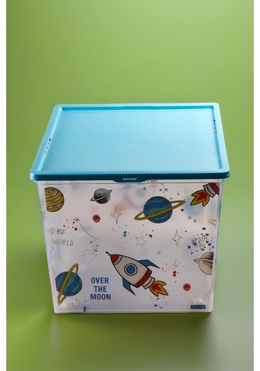 Qutu Light Box Space Fun Dekoratif Saklama Ve Oyuncak Kutusu- 50 Litre Şeffaf