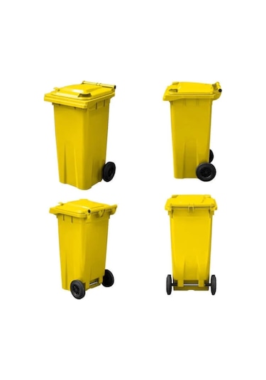 Mck Sarı Plastik Çöp Konteyneri 120 Litre Konteyner - A+ Isıya K Sarı